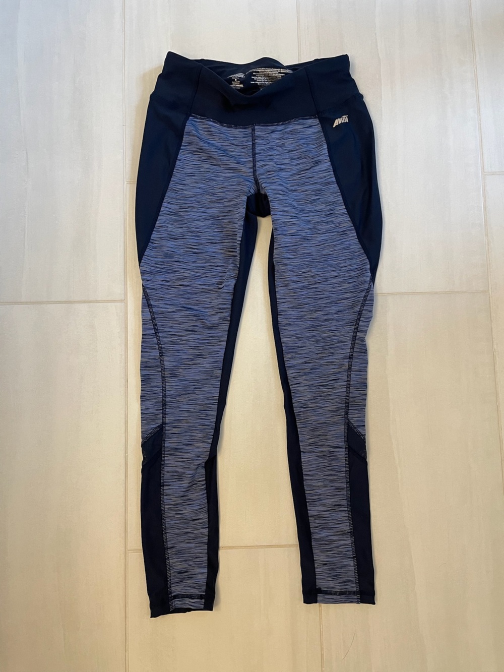 Avia Blue and Black Performance Leggings